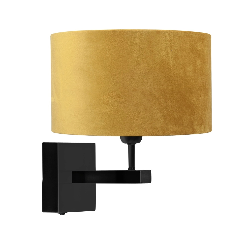 Wall lamp Project black with yellow shade Ø 25cm