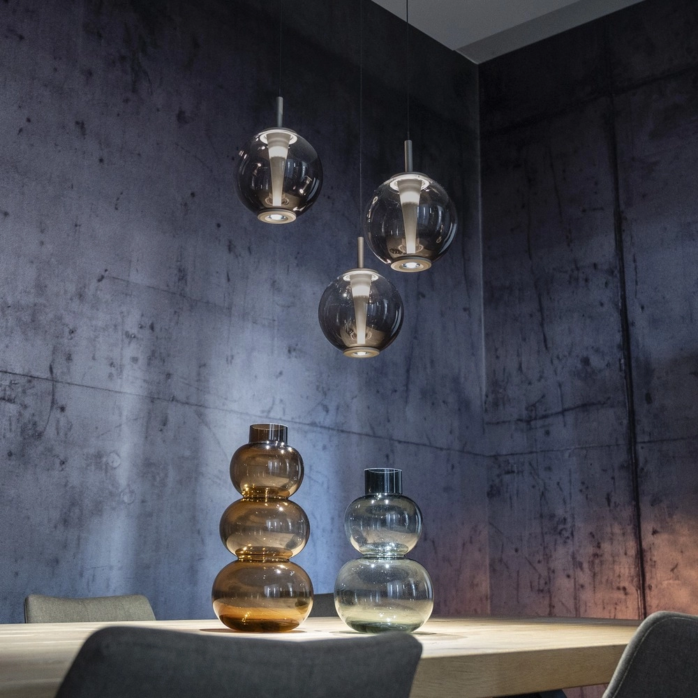 Vide pendant lamp Pure E-Infinty Mystic Grey with smoke glass Paul Neuhaus 4012248398173