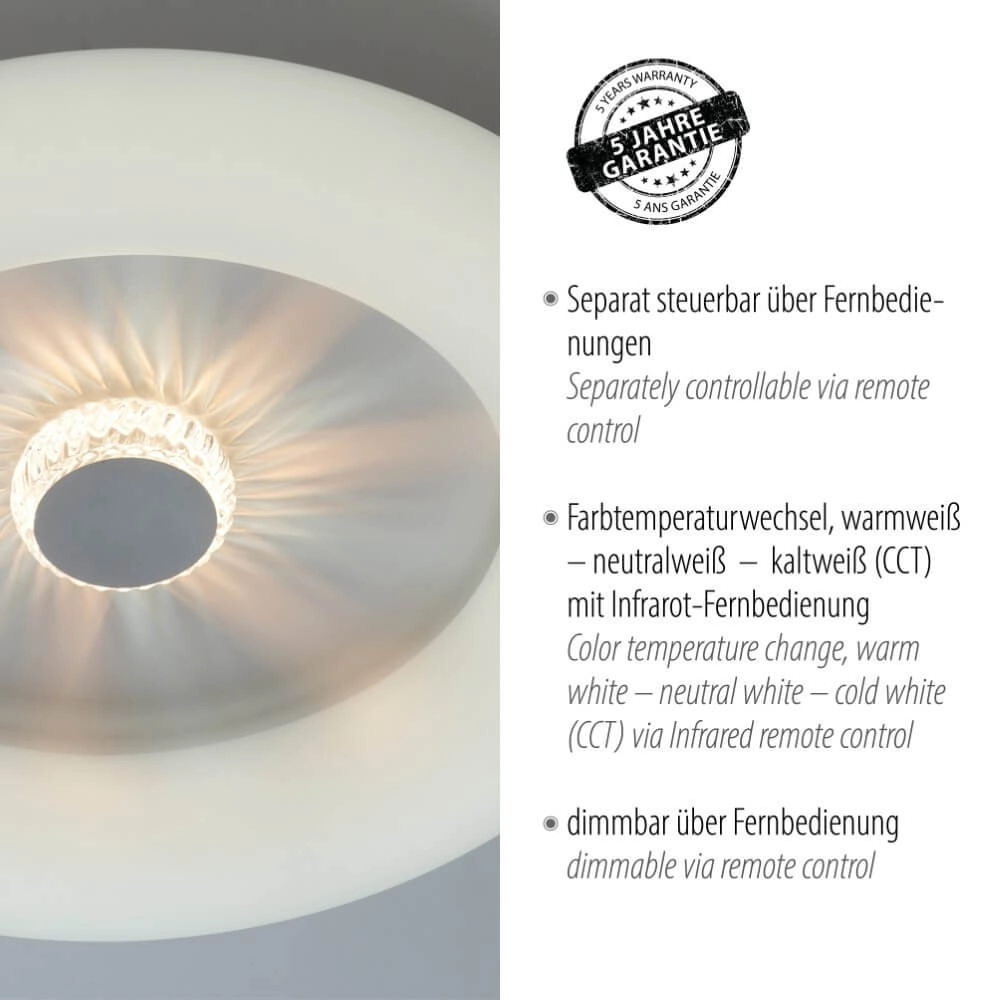 Round ceiling lamp Vertigo white Ø 50cm Just Light 4043689992408