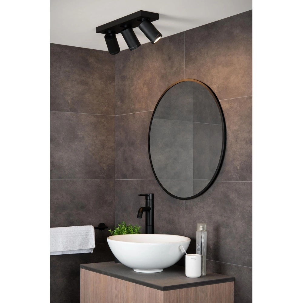 Ceiling spotlight Taylor IP44 3-light black Lucide 5411212092656