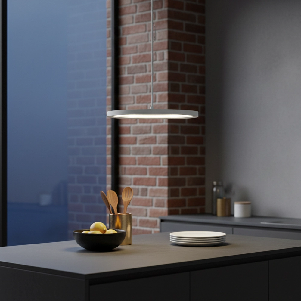 Sleek pendant lamp Andria white Ø 40cm