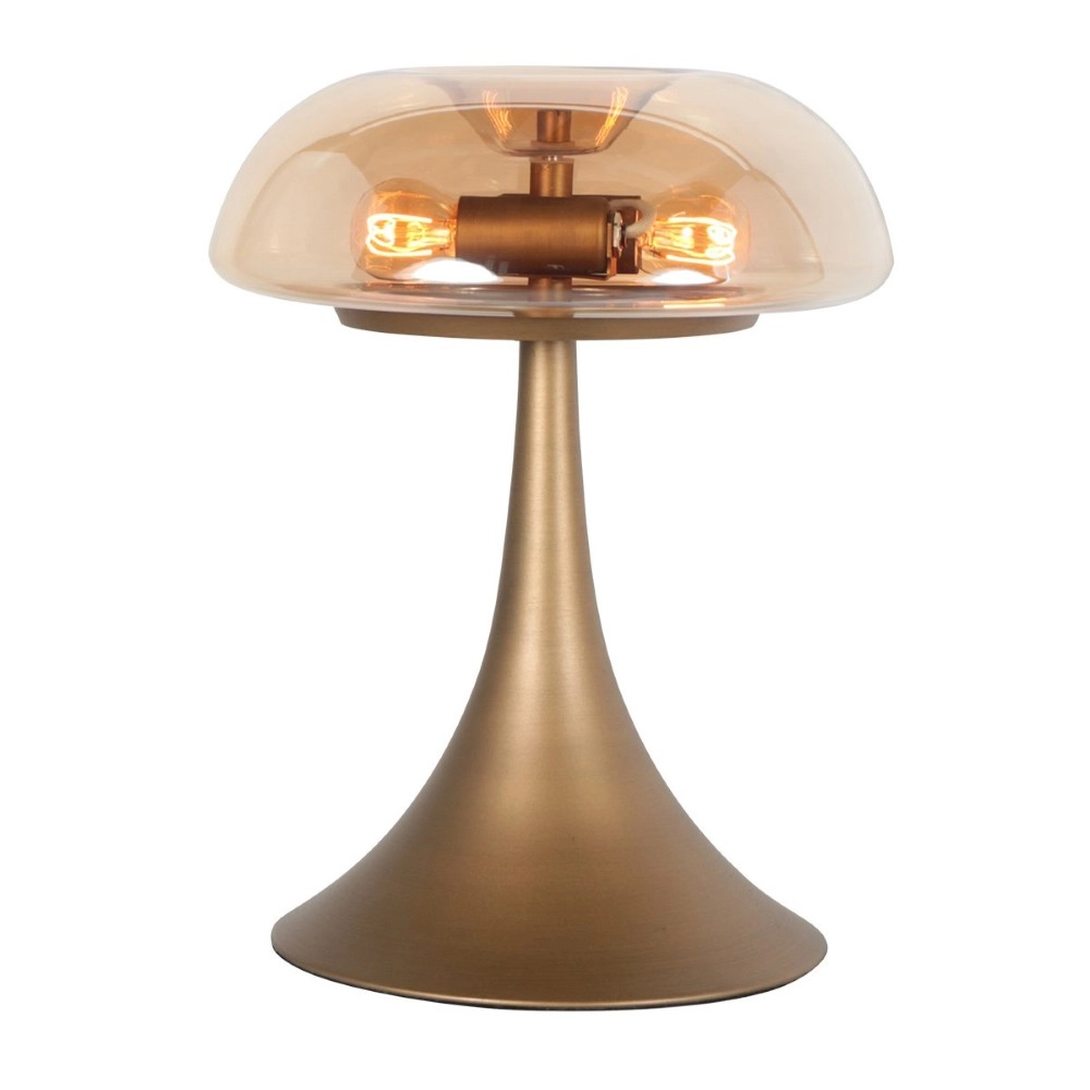 Table lamp Ancilla bronze with amber glass