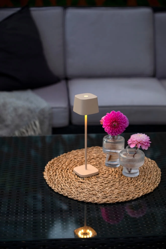 Rechargeable table lamp Capri mini sand brown KonstSmide 7318307829334