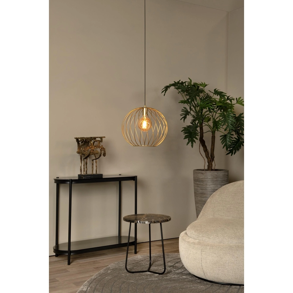 Pendant lamp Danza Ø 40cm gold Lucide 5411212211521