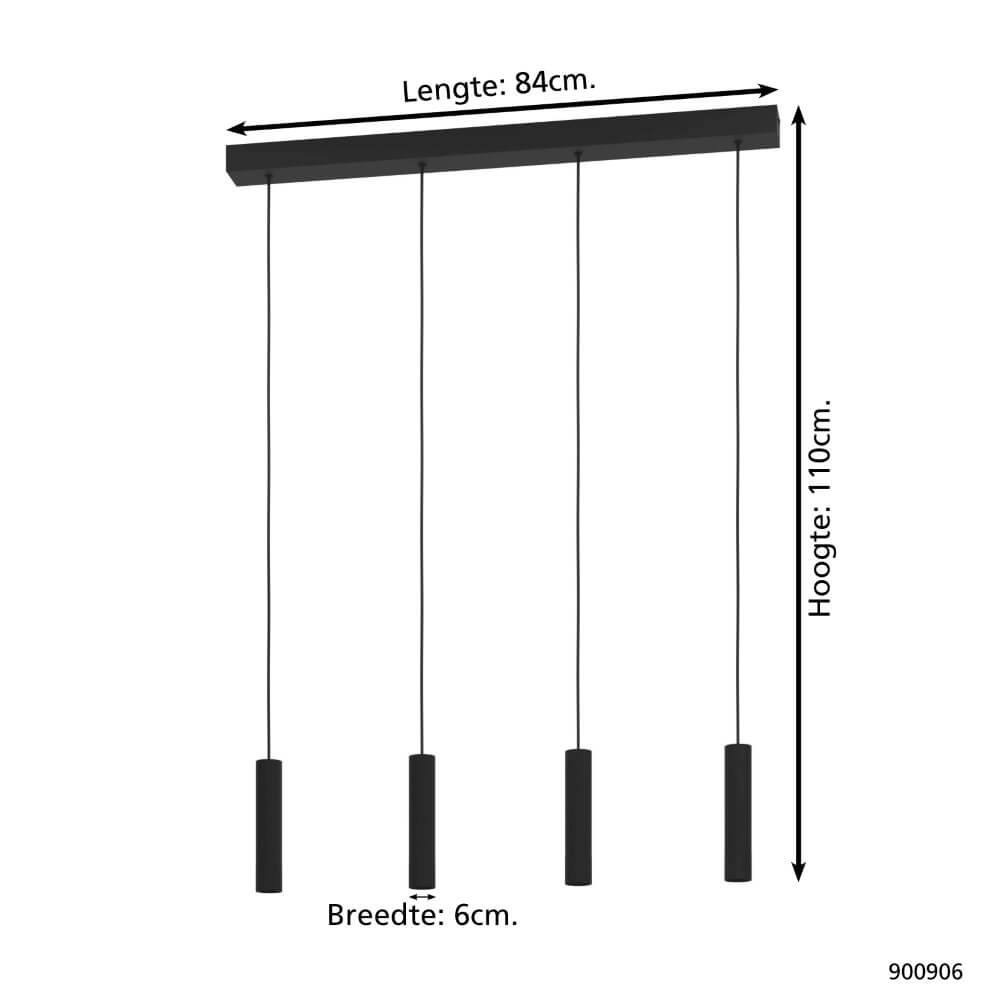 Slim 4-light pendant lamp Almudaina LED Eglo 9008606274109