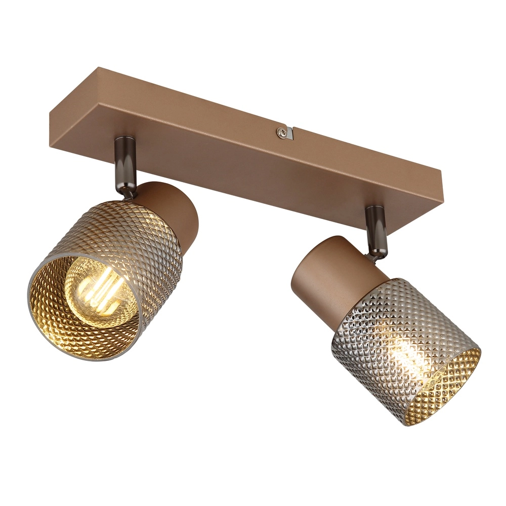 Ceiling lamp Satella 2-light coffee brown