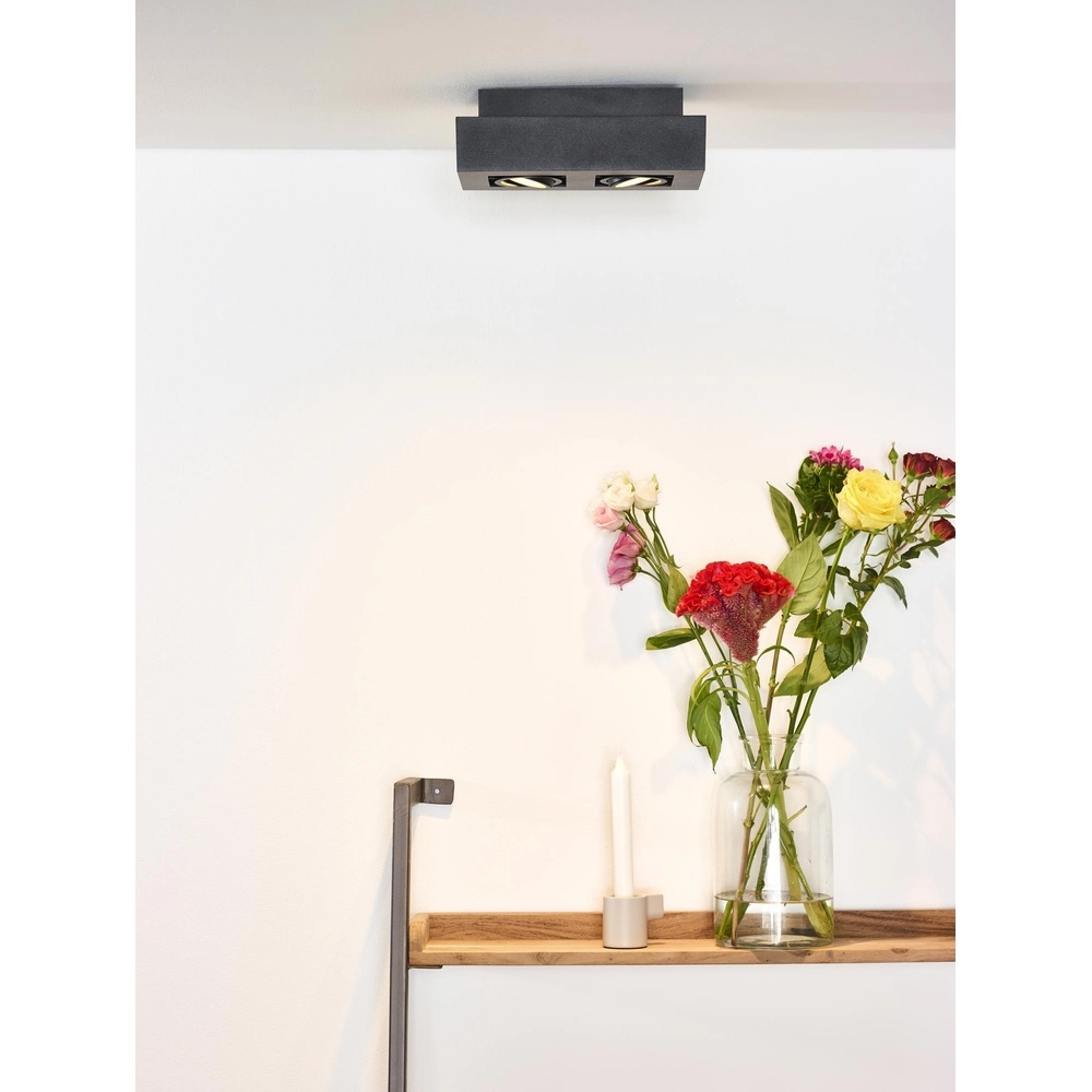 Ceiling spotlight Xirax 2 x 5W black Lucide 5411212092304