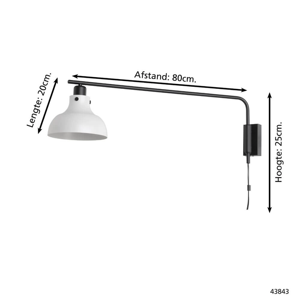 Grey wall lamp Matlock with black Eglo 9002759438432