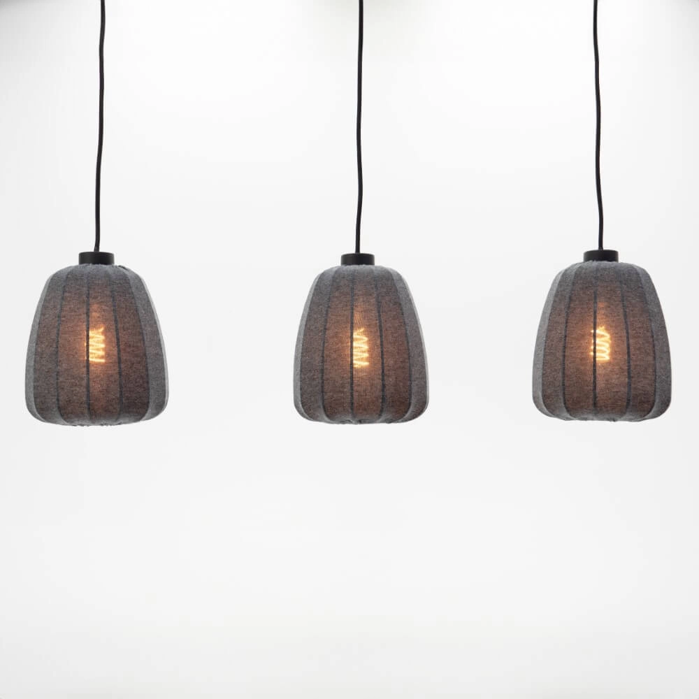 Fabric 3-light pendant lamp Barlaston Eglo 9002759439620