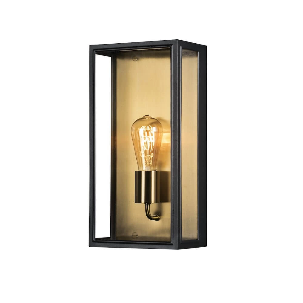 Country wall lamp Carpi black with gold