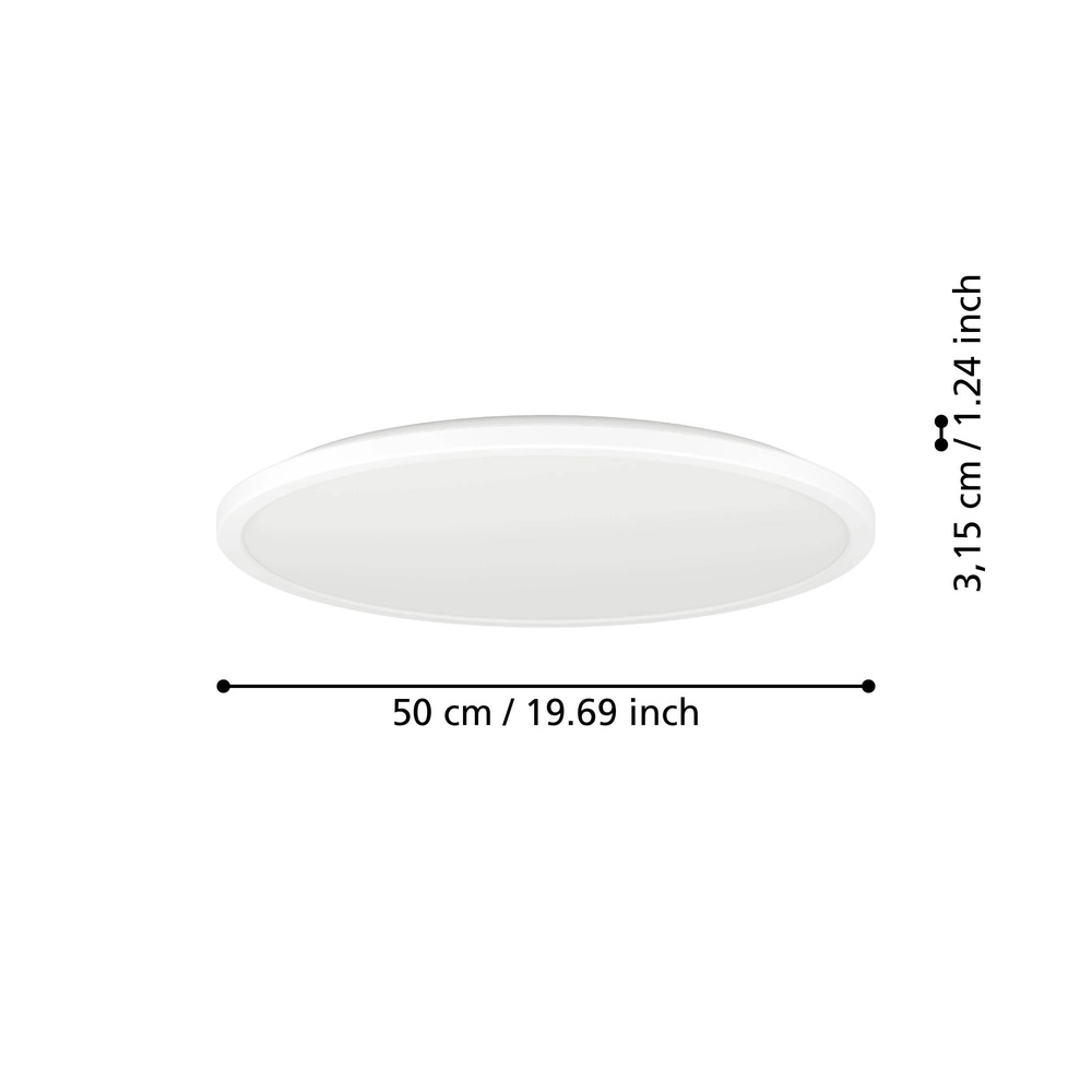 Bathroom lamp with remote Rovito-R round - white - Ø 50cm Eglo 9008606330034