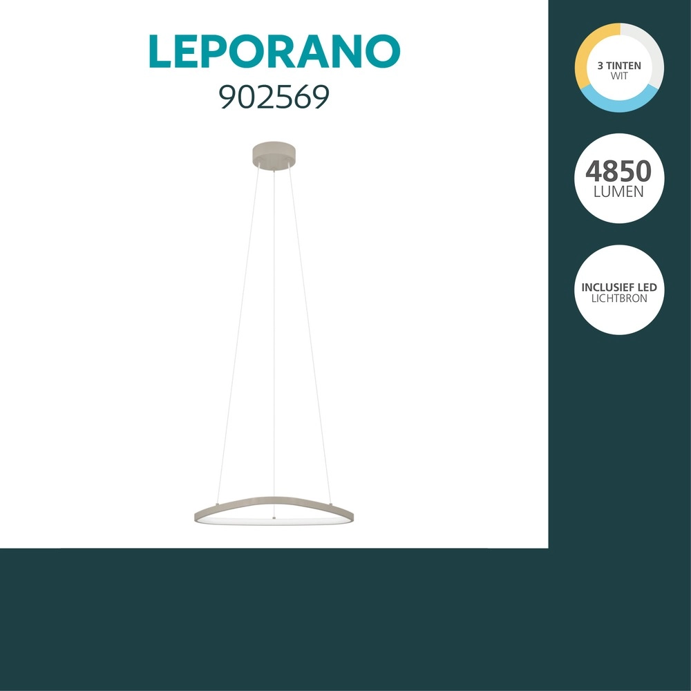 Modern pendant lamp Leporano sand brown