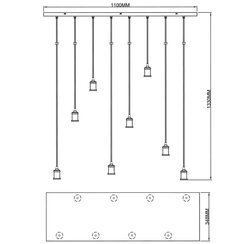 Hanging lamp Darcia with 8 pendulums Brilliant 4004353411700