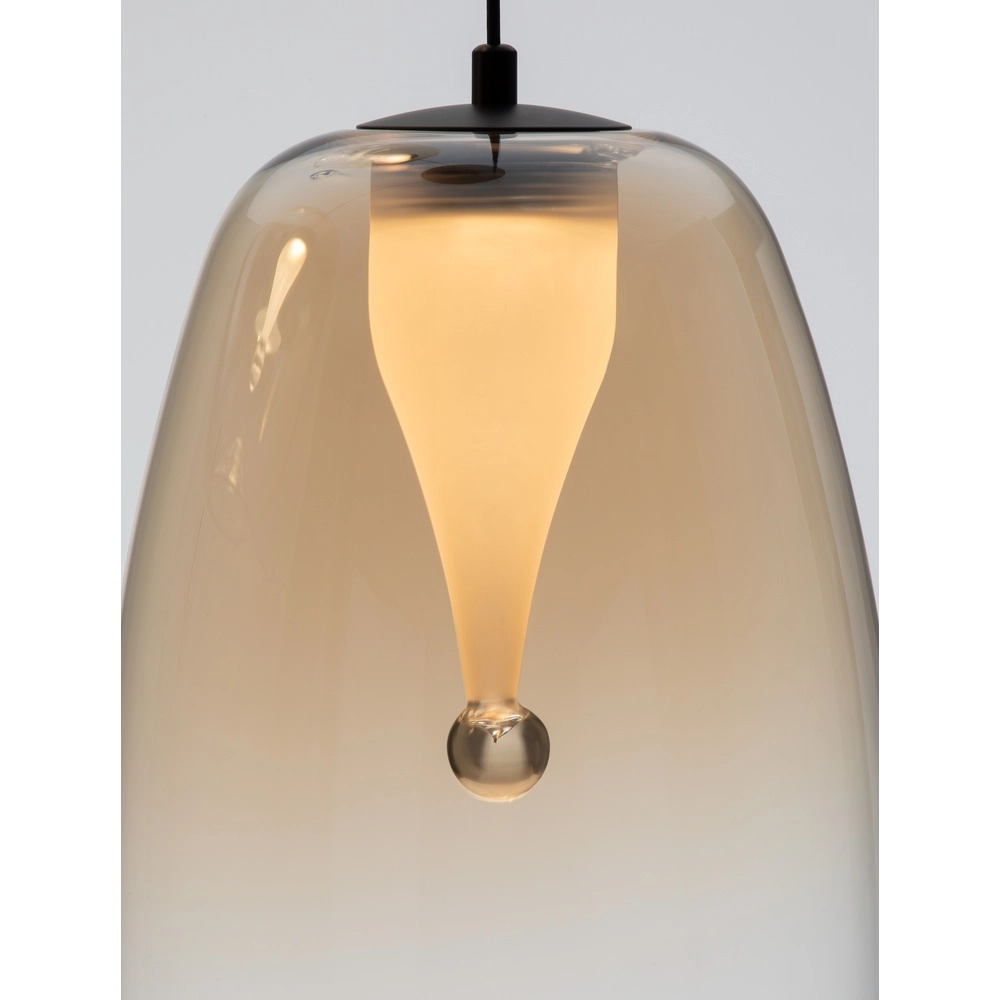 Design pendant lamp Oblo 3-light amber glass Lyora 5212017474131