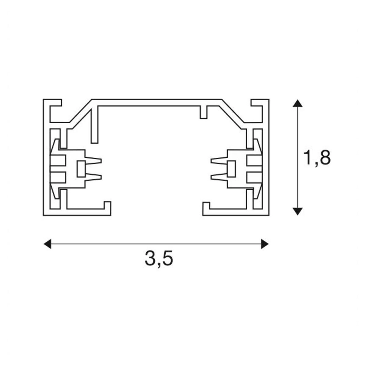1 meter 1-Fase Rail grey SLV 4024163135092