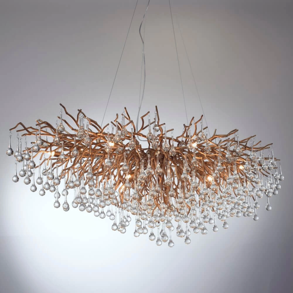 Large chandelier Icicle Antique brass Paul Neuhaus 4012248332917