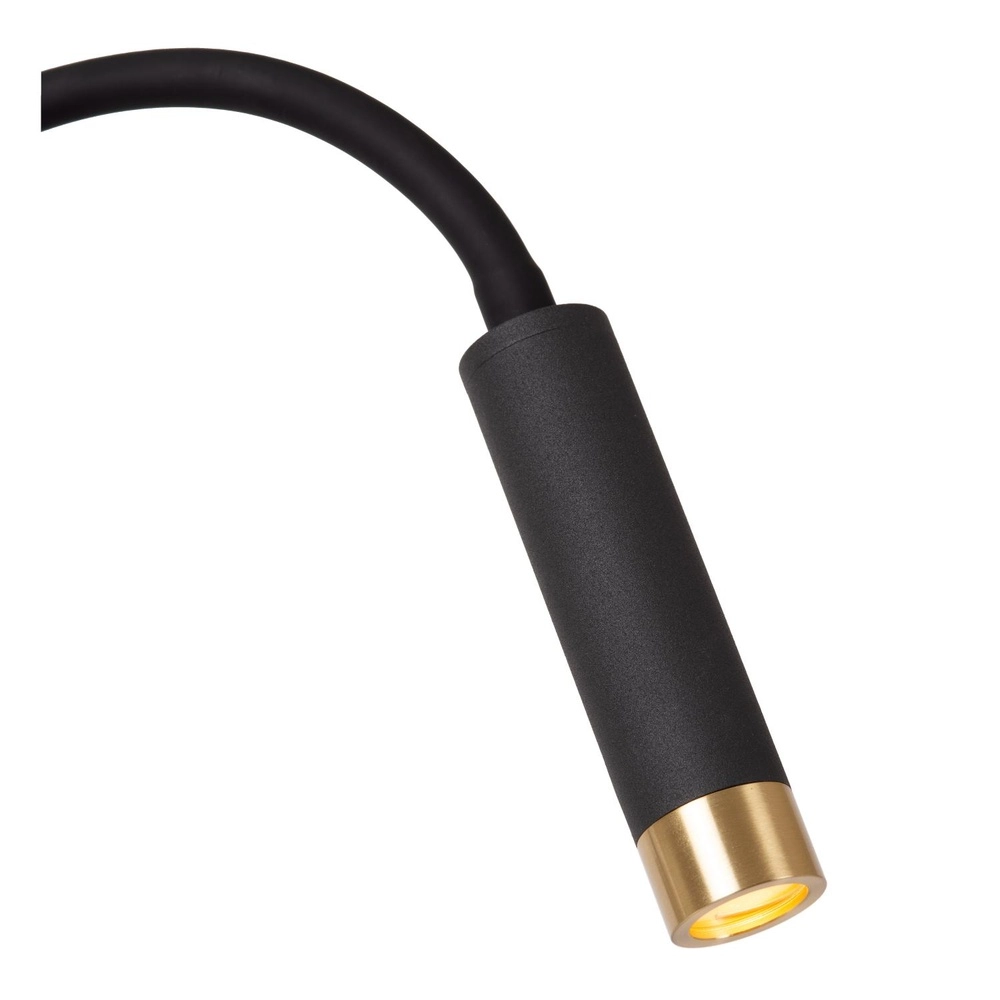 Bedside lamp Alec black with USB port Lucide 5411212031952