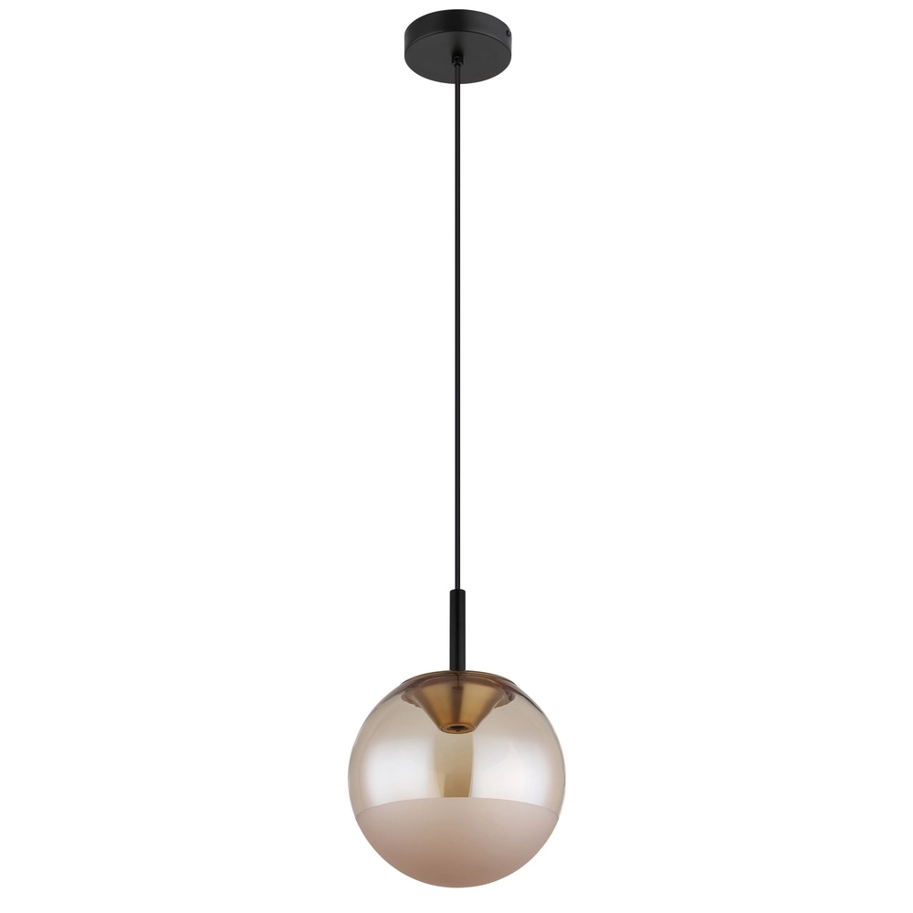Design pendant lamp Severin black with amber glass Globo 9007371546930