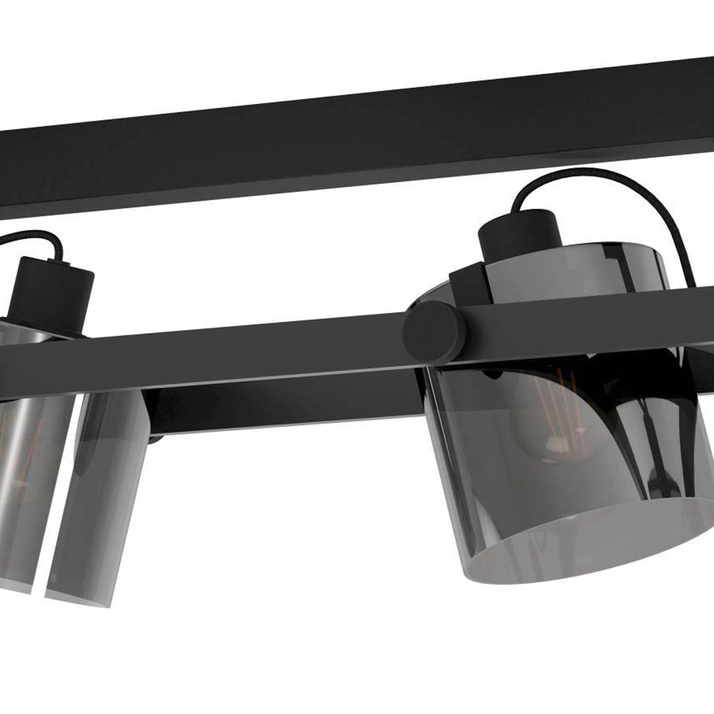 4L ceiling light Hornwood 2 black with smoke glass Eglo 9002759436711