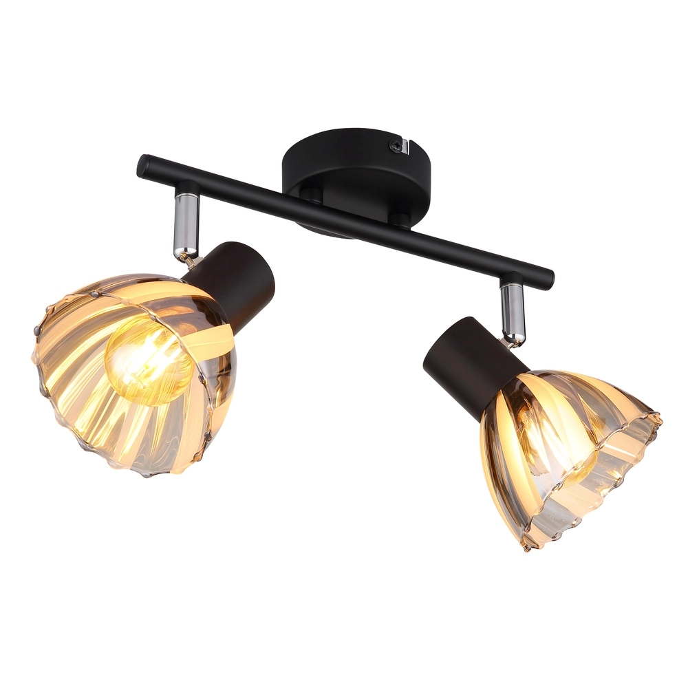Ceiling lamp 2-lights Zachery Black