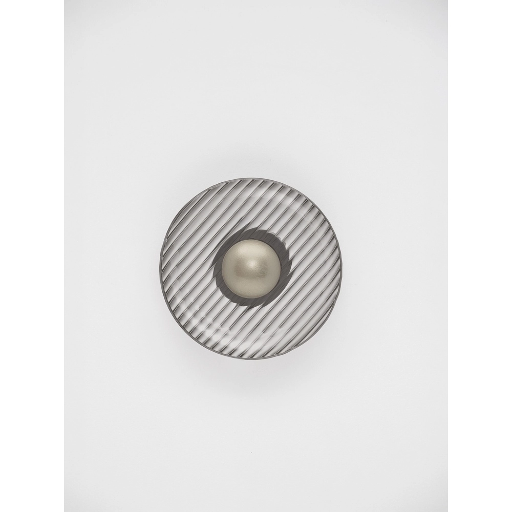 Wall lamp Lavina silver grey with smoke glass Ø 25cm Lyora 5212063501423