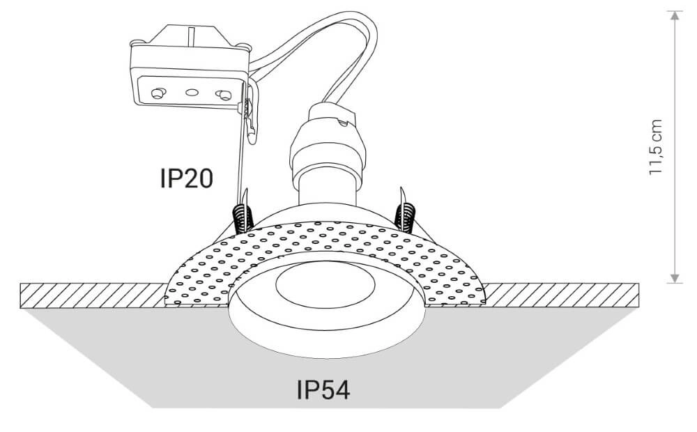 Trimless recessed spotlight Echo white IP54 Lyora 5903139837194