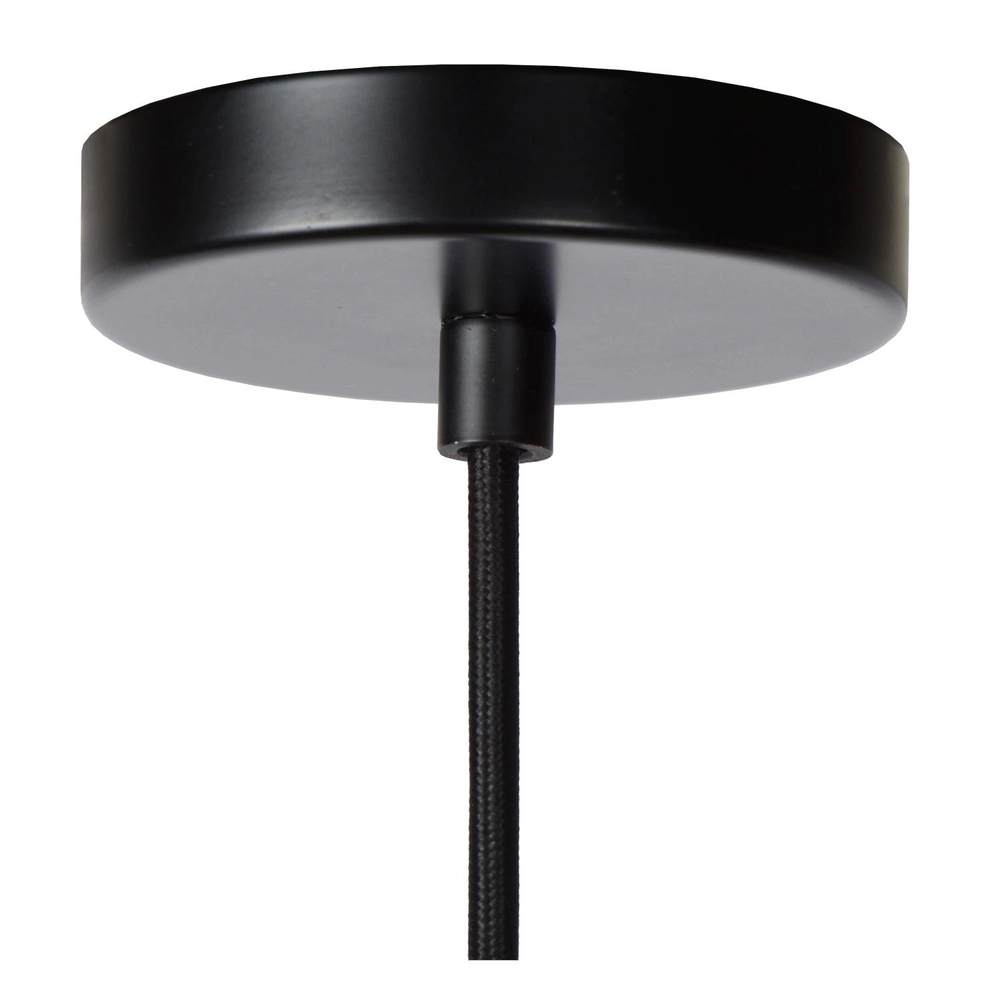 Pendant lamp Yunkai Ø 50cm black with rattan Lucide 5411212105691