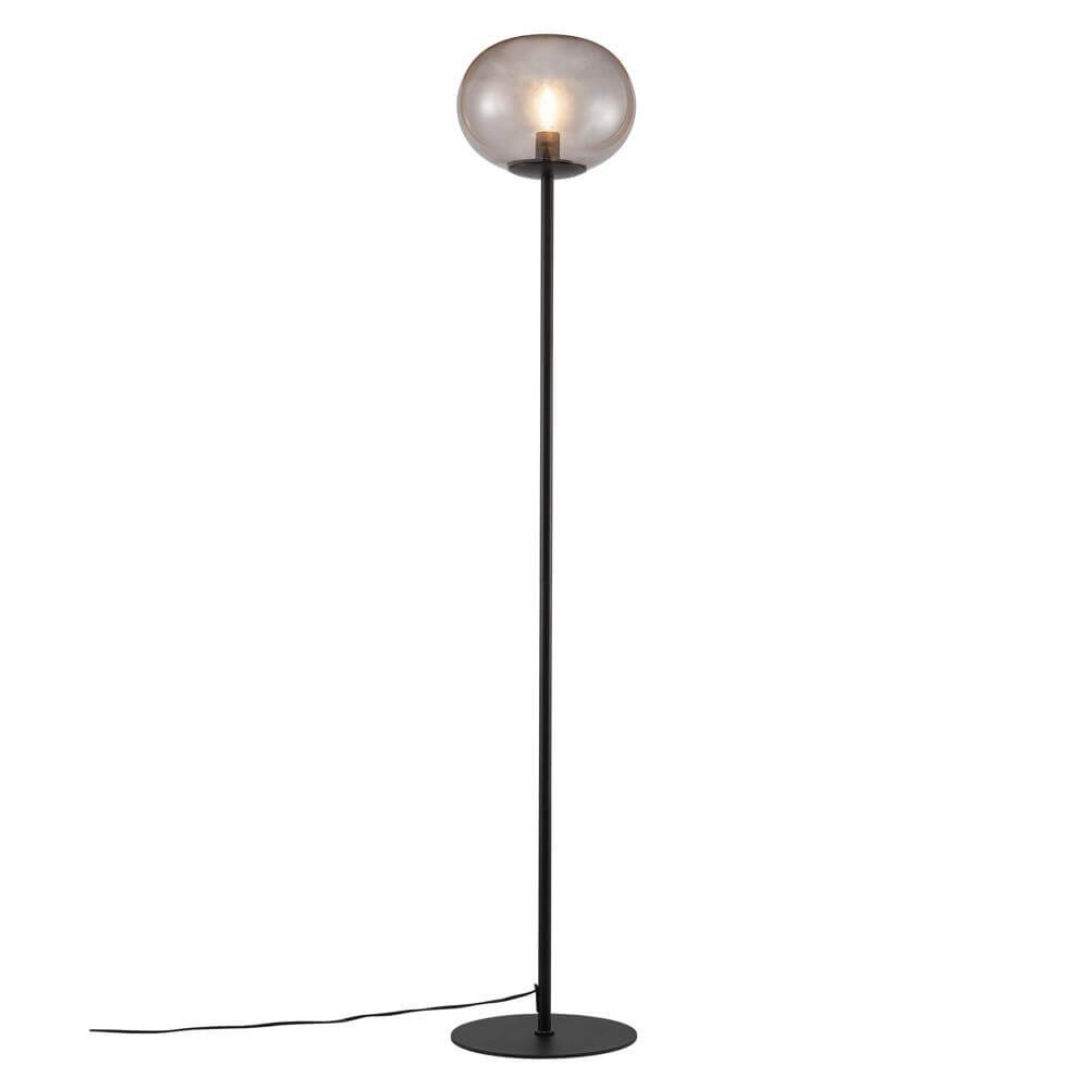 Glass floor lamp Alton black with smoke glass Nordlux 5704924001093