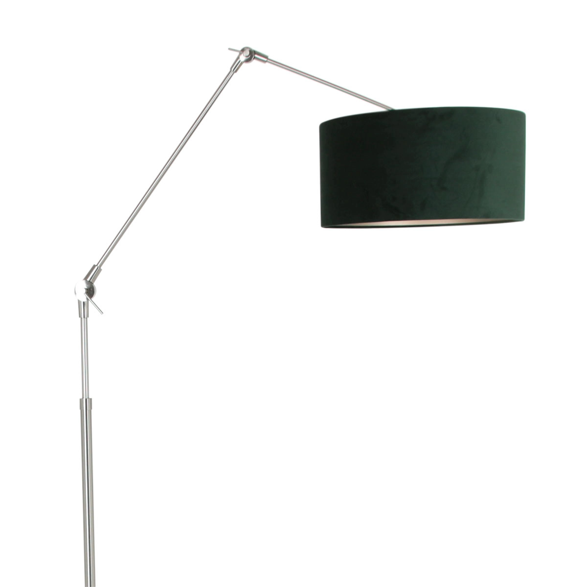Floor Reading Lamp Prestige Chic Stainless steel with 40cm green velvet shade Steinhauer 8712746145731