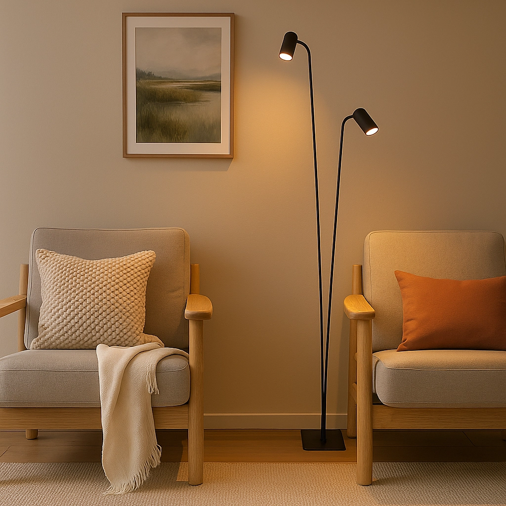 Black reading lamp Mono 2-light