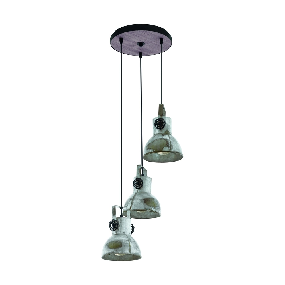 Industrial pendant lamp Barnstaple Black and brown