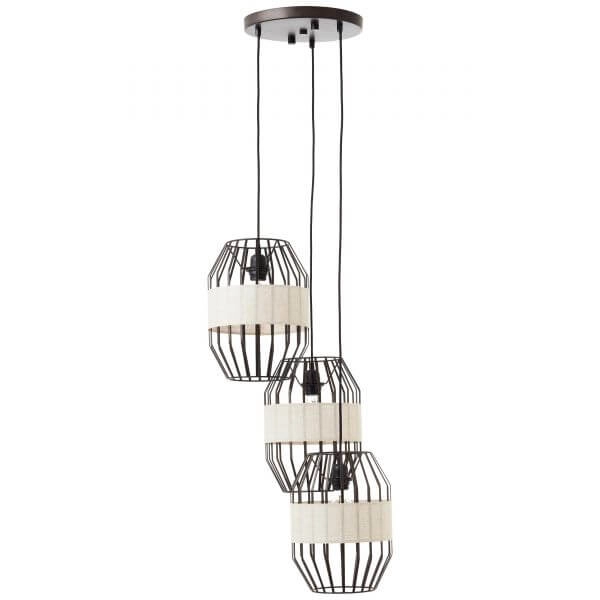 Hanging lamp Slope 3-light black with sand color Brilliant 4004353394652