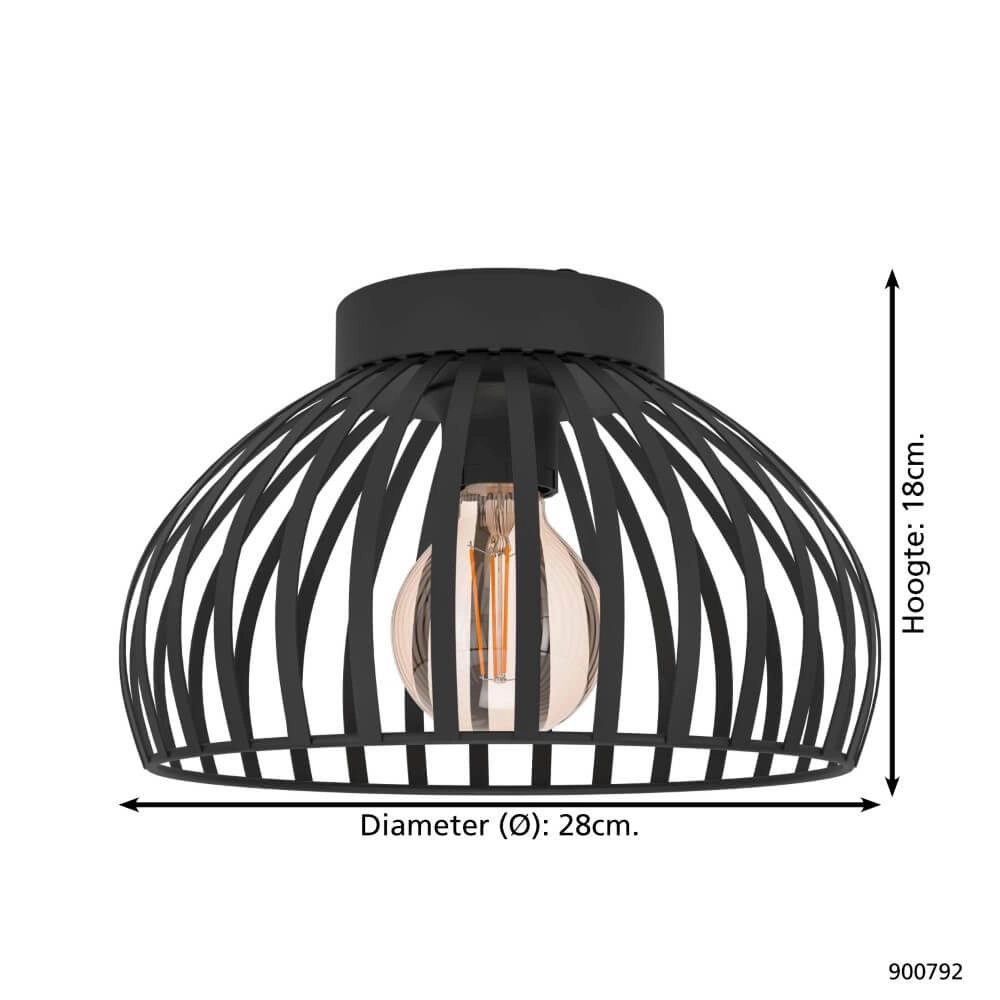 Wire ceiling lamp Mogano 3 Ø 28cm Eglo 9008606254217