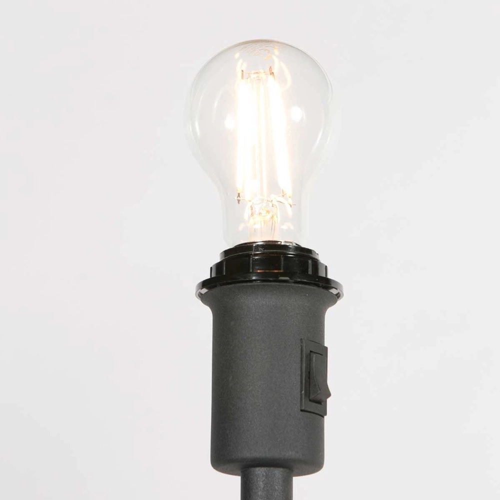 Black floor lamp Noor with rattan and black hood Steinhauer 8712746182323
