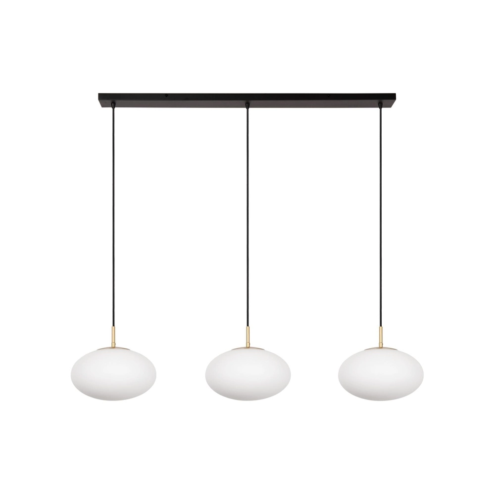 3-light pendant lamp Elysee Design black with opal
