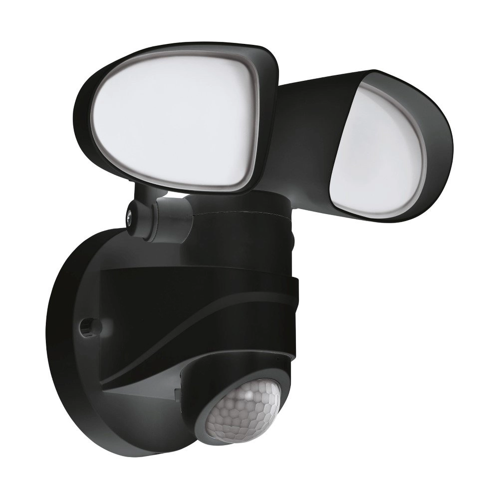 LED floodlight Pagino 2-light with motion sensor black