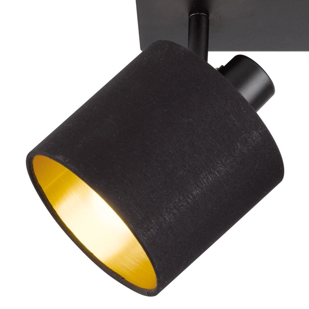 Ceiling spot Tommy 2-light black with gold Trio 4017807388947