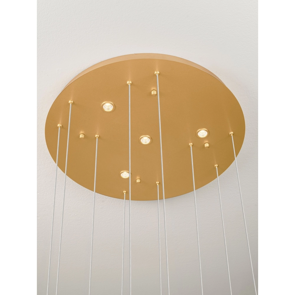 Golden pendant lamp Avesa with clear glass Ø 60cm Lyora 5212063500433