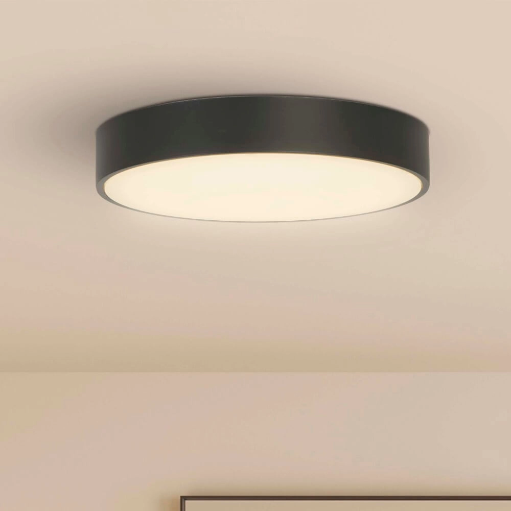 Ceiling lamp Palma Black with white window Searchlight 5053423273303