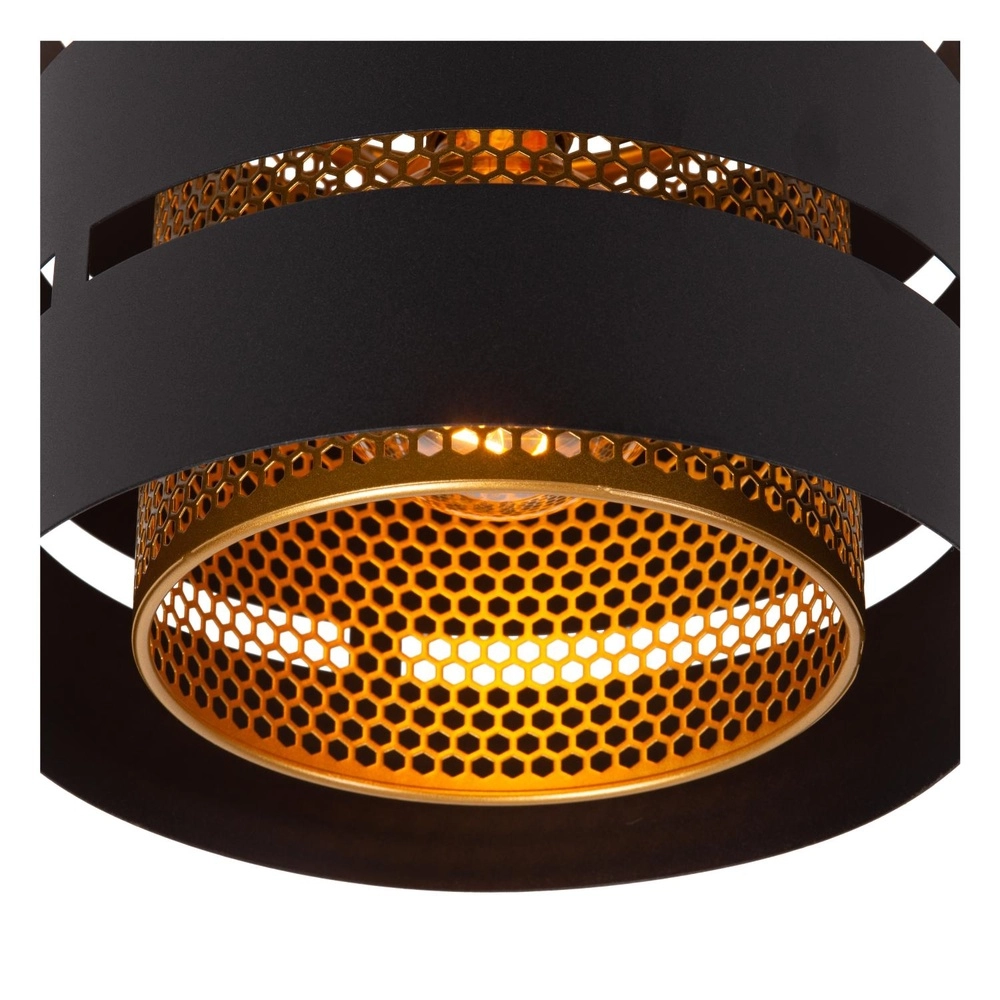 Ceiling lamp Rosas Ø 26cm black with gold Lucide 5411212211804