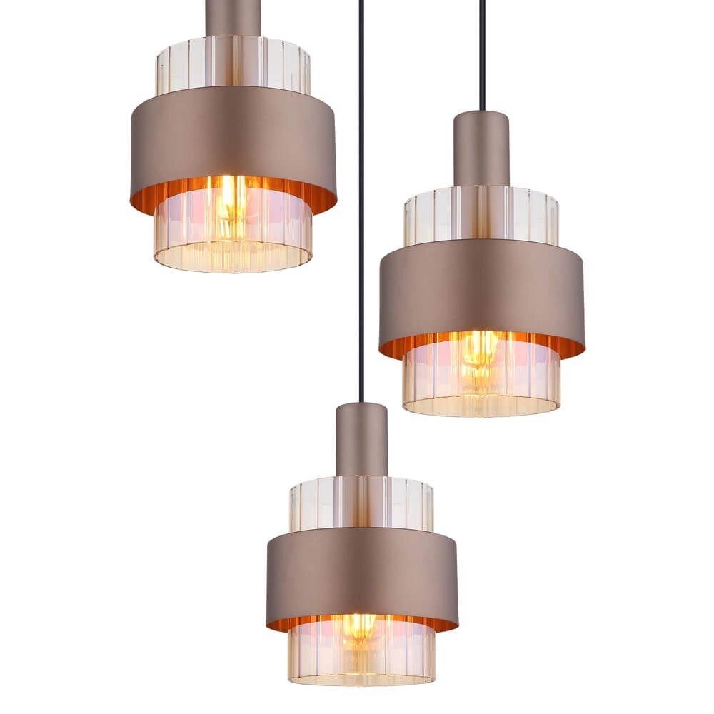 Pendant lamp Milley bronze Ø 45cm 3-lights Globo 9007371465675