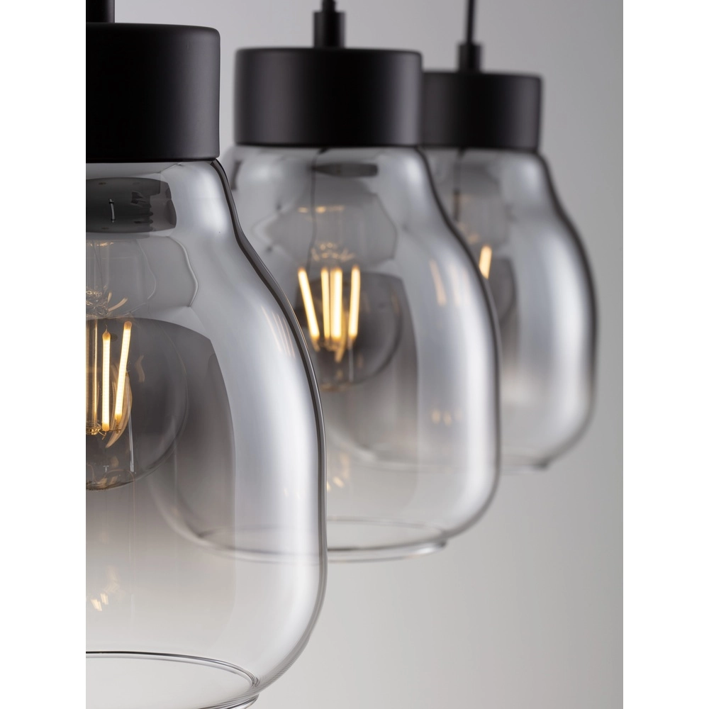 Pendant lamp Blacu 3-light black straight Lyora 5212017447494