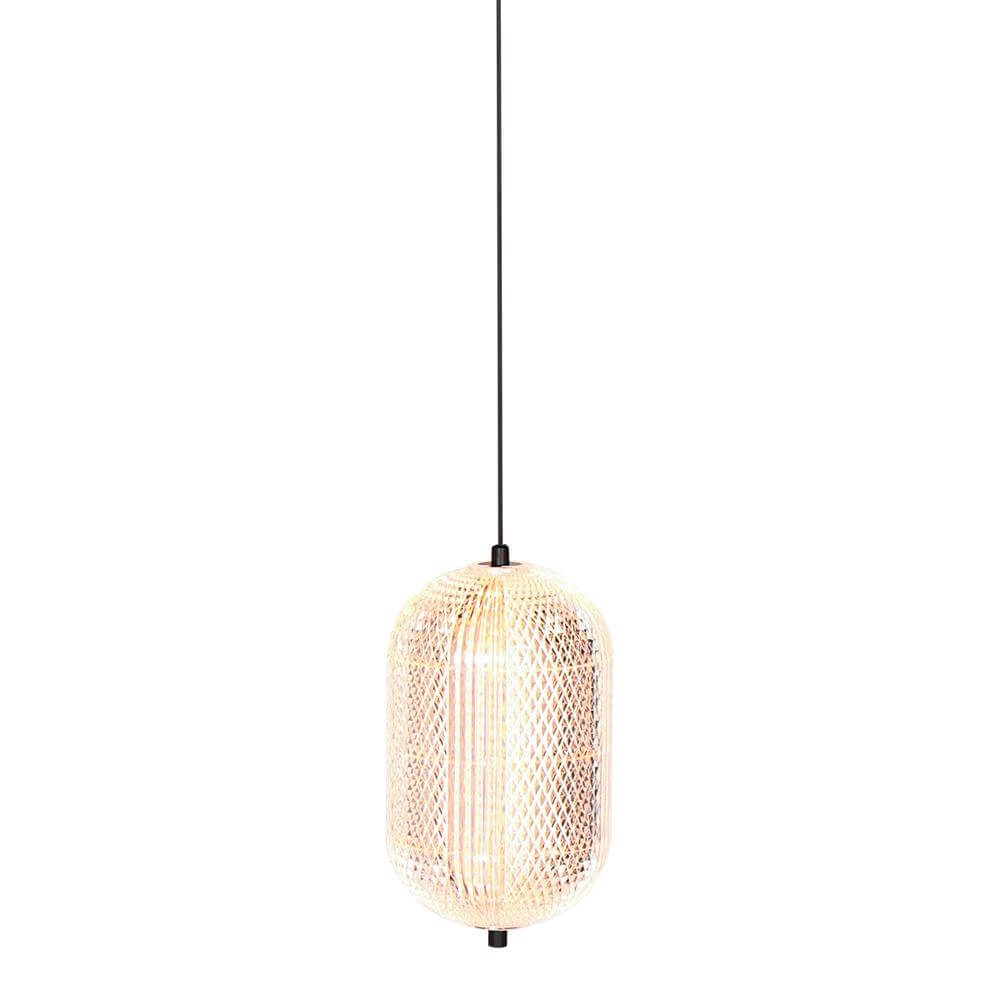Pendant lamp Geripu black with amber glass