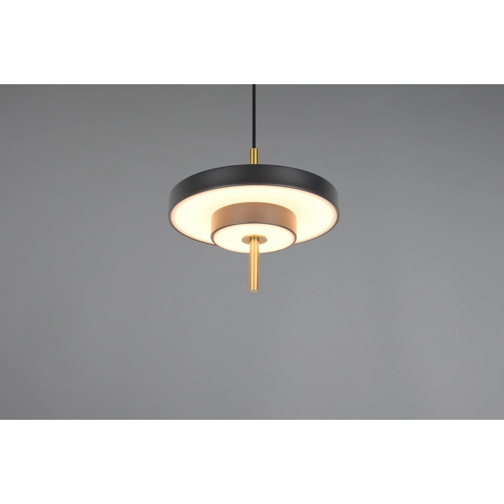 Design pendant lamp Keaton black with gold Ø 20cm Trio 4017807653304