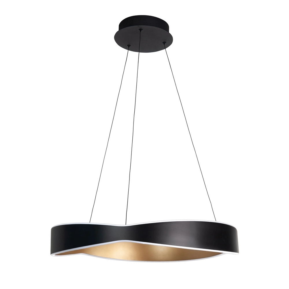 Design pendant lamp Onda black with gold