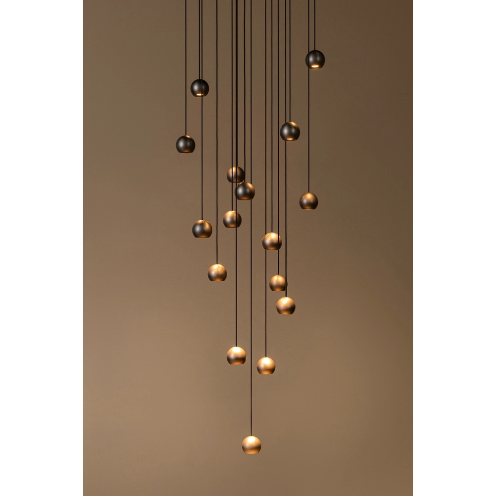 Design vide pendant lamp Montana 16-light coffee brown Premium by Lucide 5411212680174