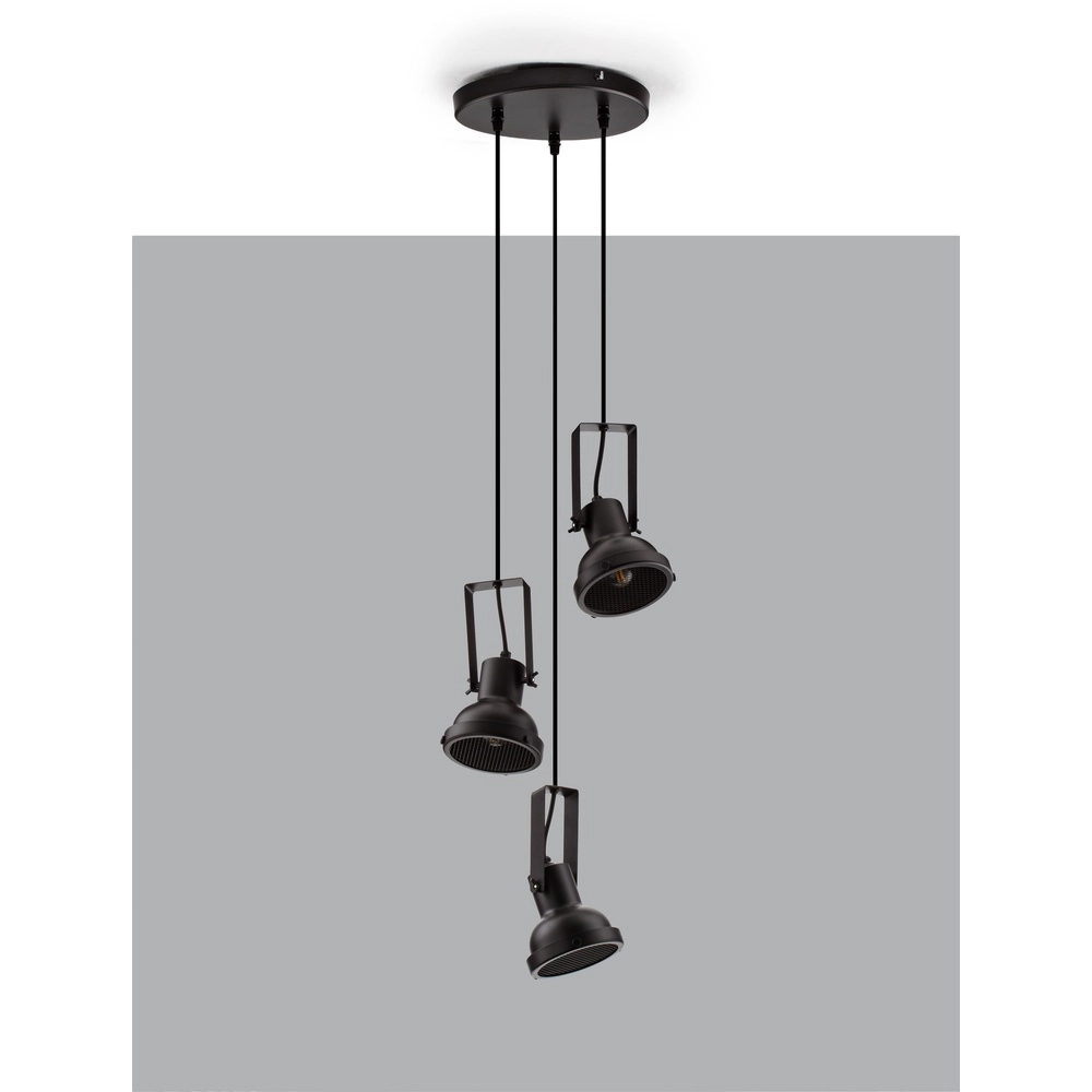 Pendant lamp Ruvi 3-light black Lyora 5212017446336