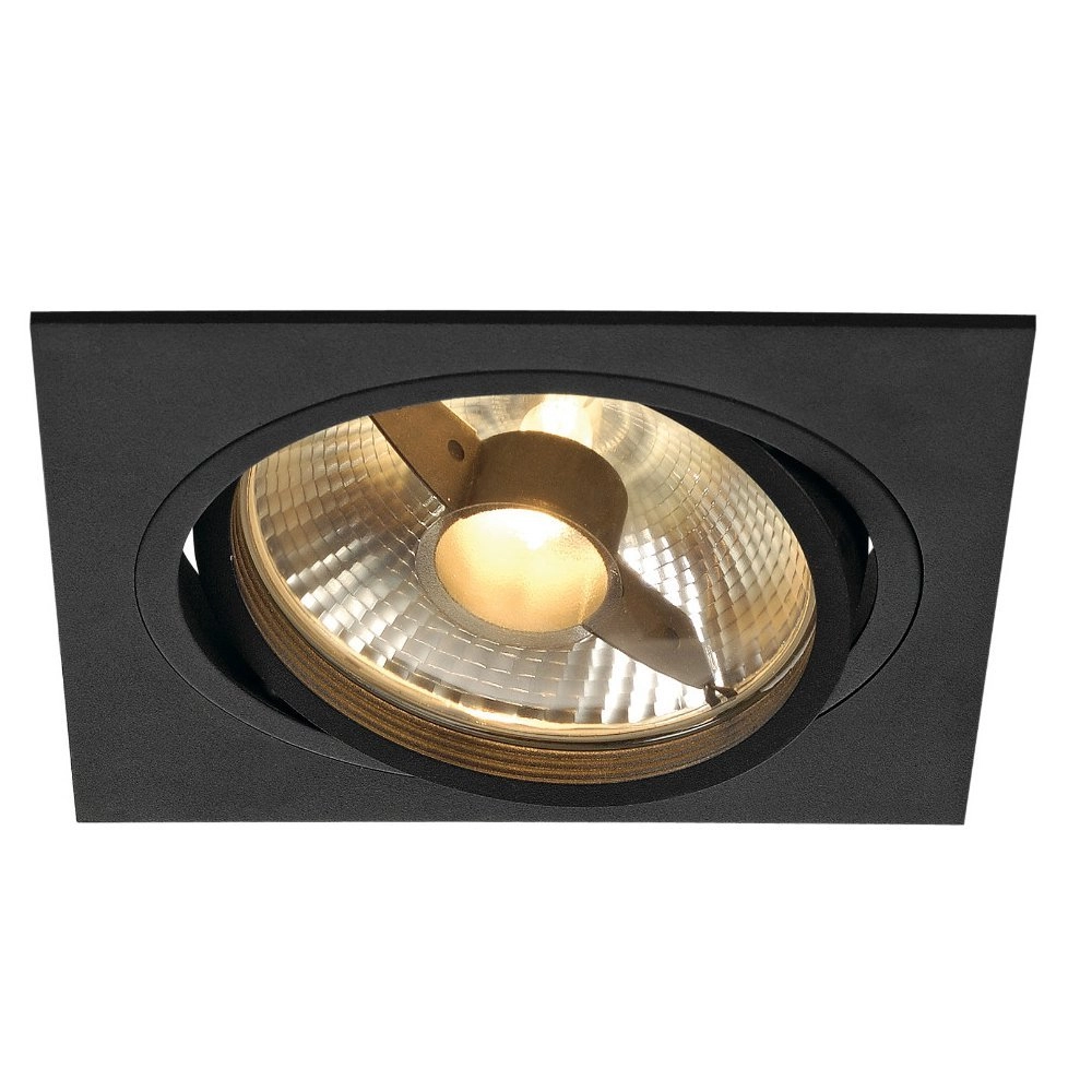 Recessed spotlight New Tria ES111 Square black with leaf springs