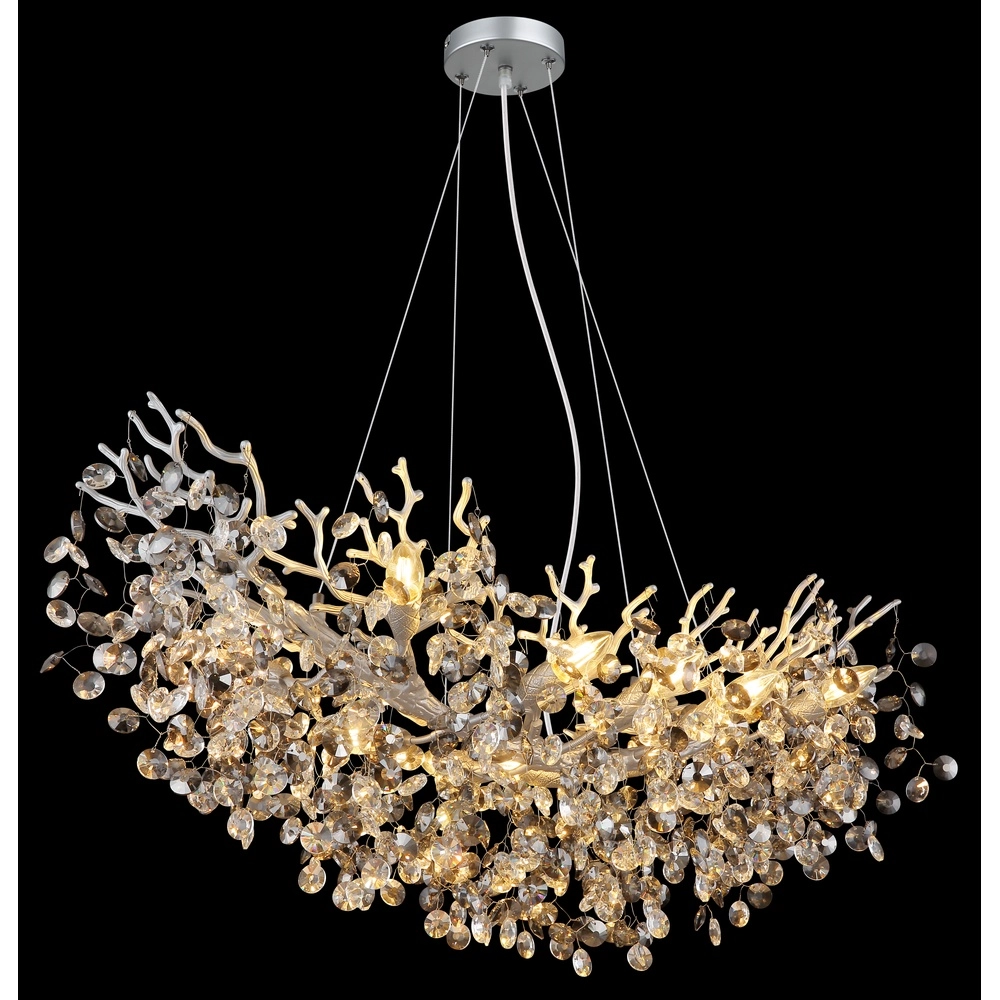 Pendant lamp Queena silver grey 100cm Globo 9007371531691