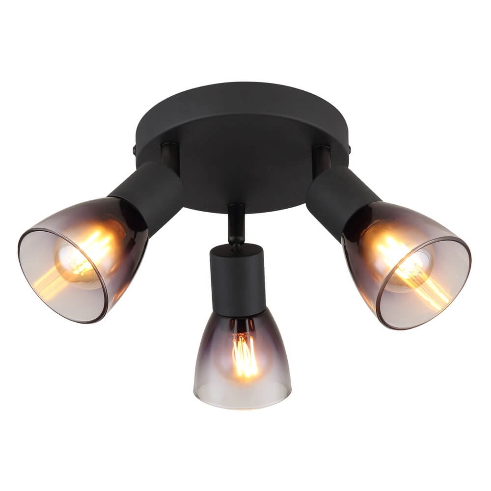 Black ceiling lamp Satella 3-light